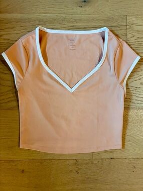 Peach Cropped Powersoft Workout Top
